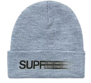 Supreme Motion Logo Beanie Heather Grey