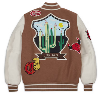 Travis Scott x Jordan Varsity Jacket Antique Brown