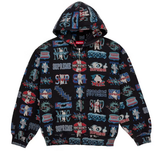 Supreme Flash Zip Up Hooded Sweatshirt Black