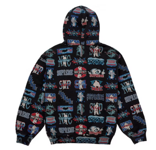 Supreme Flash Zip Up Hooded Sweatshirt Black