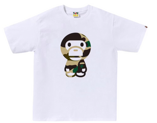 BAPE Giant 1st Camo Big Baby Milo Tee White/Yellow