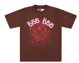 Sp5der Angel Number Tee Brown