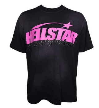 Hellstar Classic Rhinestone Tee (Gel Print) Black/Pink