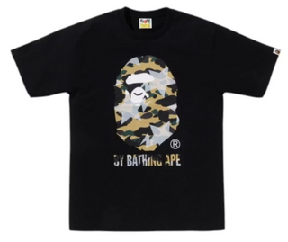 A Bathing Ape STA Over Print 1st Camo Tee Black