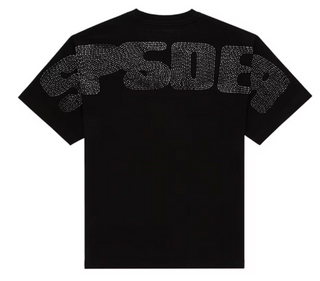Sp5der Rhinestone Silk Tee Black