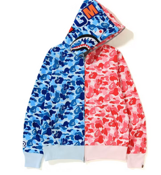 BAPE ABC Separate Shark Full Zip Hoodie Blue/Pink