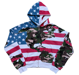 Brainwashed Camo Globe USA Zip Up