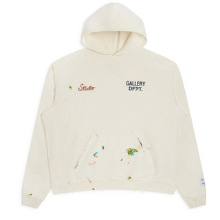 Gallery Dept. Studio Oversized Logo-Print Embroidered Hoodie Off White