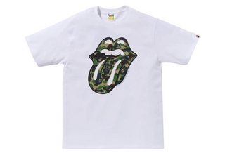 Bape X Rolling Stones Tee White