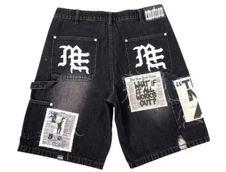 Mixed Emotions Ai Denim Shorts Black