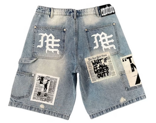 Mixed Emotions Ai Denim Shorts Blue
