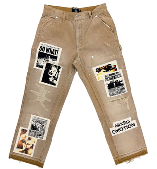 Mixed Emotions Newspaper Pants Brown