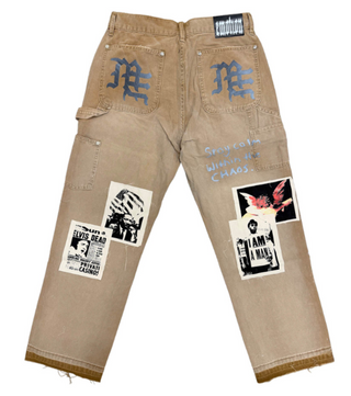 Mixed Emotions Newspaper Pants Brown