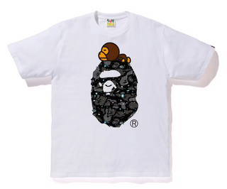 BAPE Space Camo Milo On Big Ape Tee White
