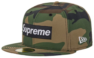 Supreme Rings Box Logo New Era 59Fifty Fitted Hat Woodland Camo