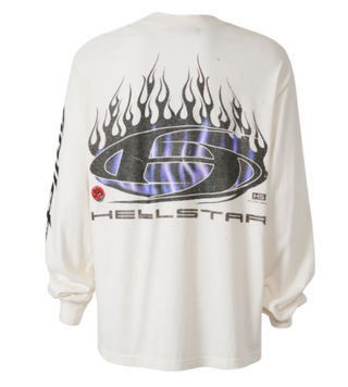Hellstar H Blue Flame Long Sleeve White
