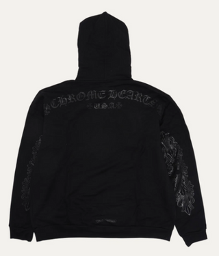 Chrome Heart Horseshoe Floral Hoodie Online Exclusive Black