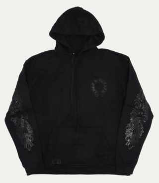 Chrome Heart Horseshoe Floral Hoodie Online Exclusive Black