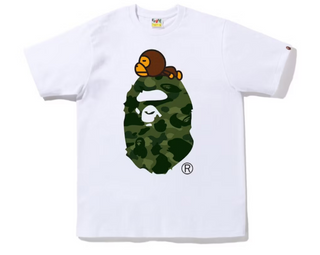 BAPE Color Camo Milo On Big Ape Tee (FW22) White/Green