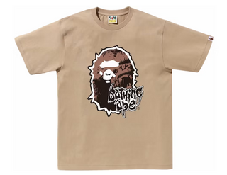 BAPE Mad Ape Head Tee Beige