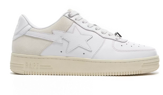 A Bathing Ape Bape Sta Low Suede Heel White