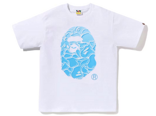 BAPE ABC Sea Surface Camo Ape Head Tee White