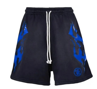 Hellstar Flame Shorts Black/Blue