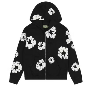 Denim Tears Cotton Wreath Zip Hoodie Black
