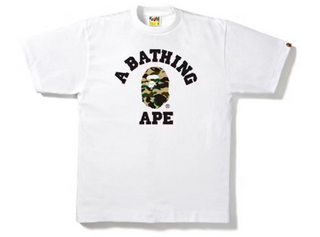 BAPE 1st Camo College Tee White/Yellow