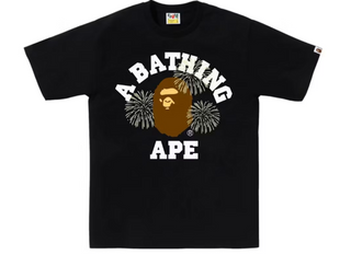 BAPE Firework College Tee Black