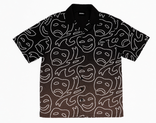 Asaali Laugh Now Cry Later Gradient Button Up Brown