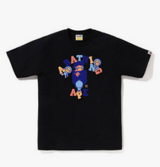 BAPE A Bathing Ape Colors College Milo Tee Black