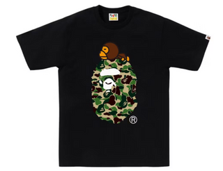 BAPE ABC Camo Milo On Big Ape Tee Black/Green