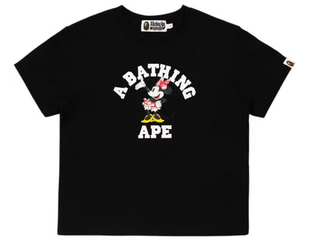 BAPE X Women's Disney Minnie Mouse College Mini Tee Black