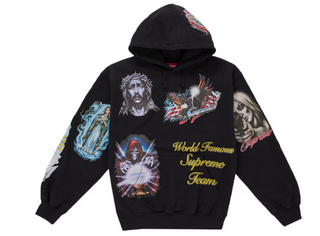 Supreme Stickers Hooded Sweatshirt Black