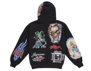 Supreme Stickers Hooded Sweatshirt Black