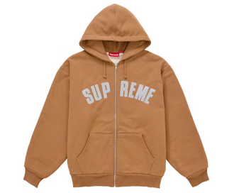 Supreme Arc Thermal Lined Zip Up Hooded Sweatshirt (FW26) Brown