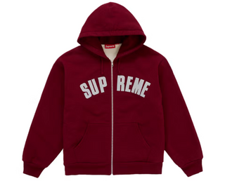 Supreme Arc Thermal Lined Zip Up Hooded Sweatshirt (FW26) Cardinal