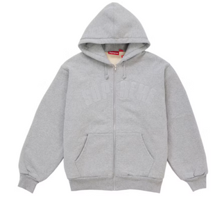 Supreme Arc Thermal Lined Zip Up Hooded Sweatshirt (FW26) Heather Grey