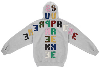 Supreme Mirrored Applique Hooded Sweatshirt Heather Grey
