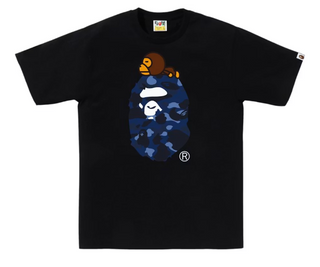 BAPE Color Camo Milo On Big Ape Tee Black/Navy