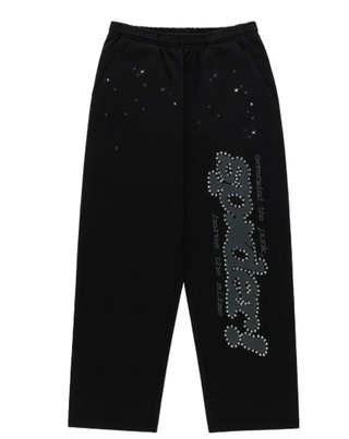 Sp5der Rhinestone Punk V2 Sweatpant Black