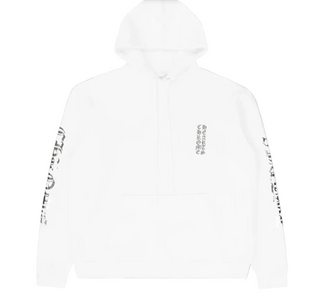 Chrome Hearts Vertical Logo Foil Online Exclusive Hoodie White