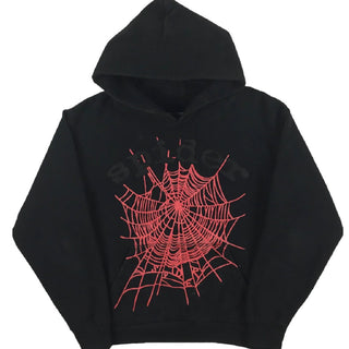 Sp5der OG Web Hoodie Black Red